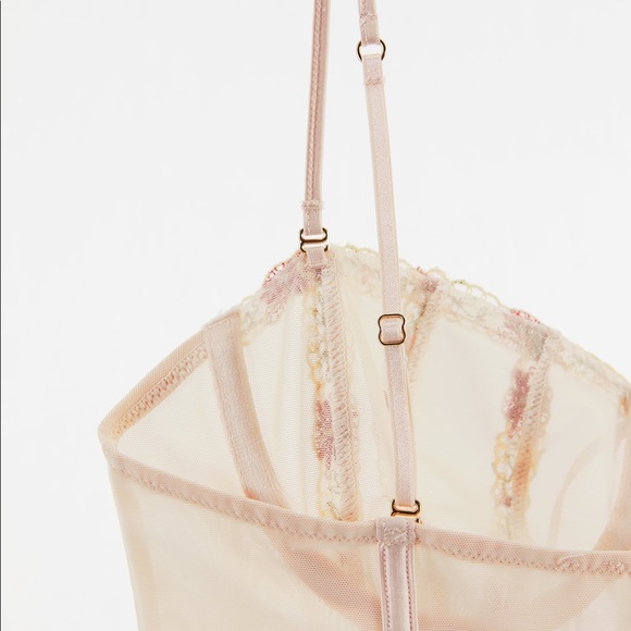 ZARA floral embroidered bustier - Picture 4 of 4